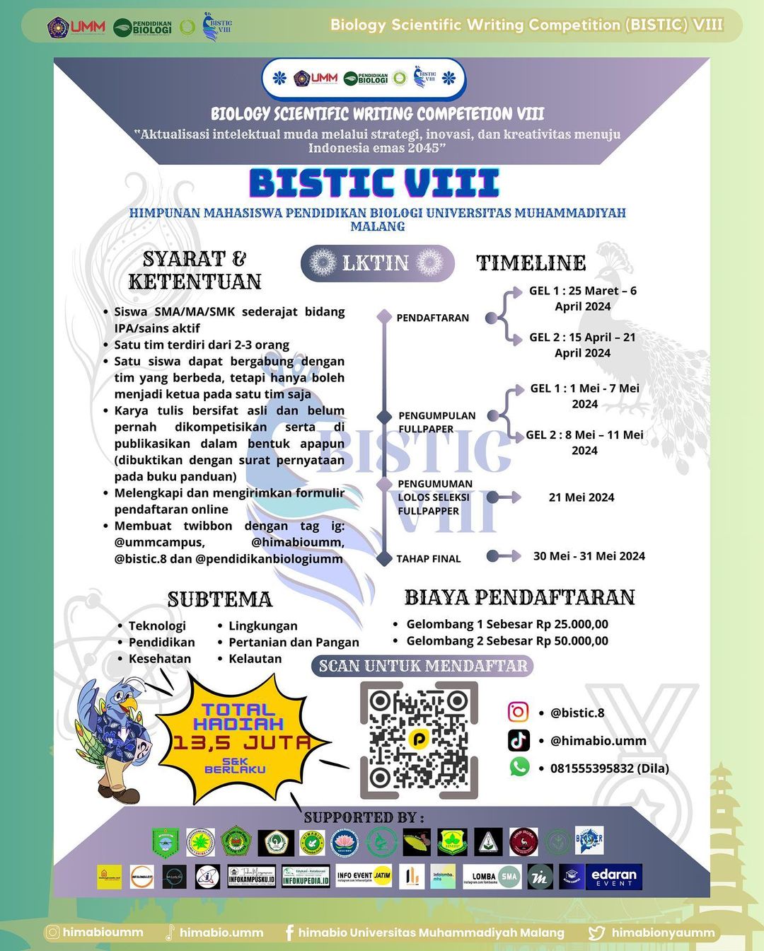 Lomba Karya Tulis Ilmiah Tingkat Nasional Sma Smk Sederajat Bistic