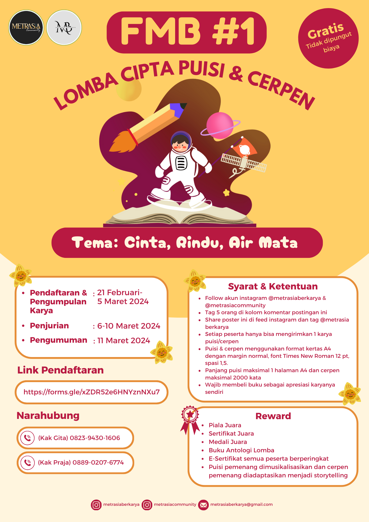 gambar poster lomba yang sudah tidak menerima pendaftaran akan dihapus