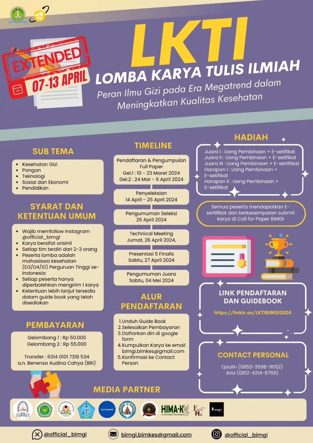gambar poster lomba yang sudah tidak menerima pendaftaran akan dihapus