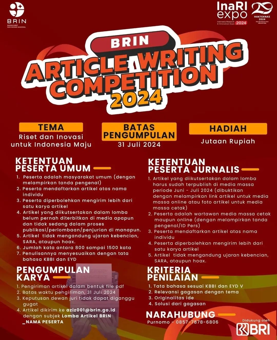 gambar poster lomba yang sudah tidak menerima pendaftaran akan dihapus